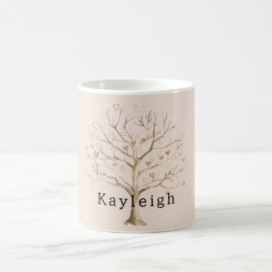Taza De Café Corazón de árbol de crema sonrojada