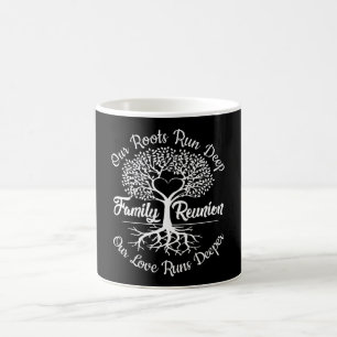 Taza De Café Corazón de árbol familiar de la Reunión familia