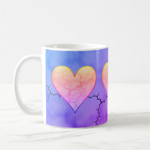 Taza De Café Corazón de arcoiris con marmol