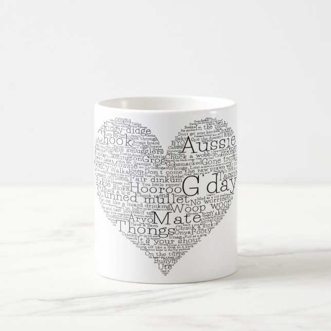 Taza De Café Corazón de argot australiano (Centro)