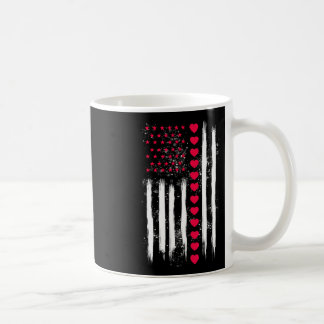 Taza De Café Corazón de bandera americana del día de San Valent