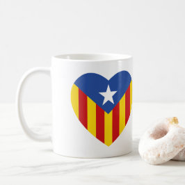 Taza De Café Corazón de bandera catalana