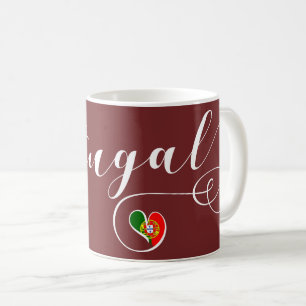 Taza De Café Corazón de bandera portuguesa, Portugal