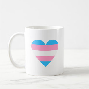 Taza De Café Corazón de bandera transgénero