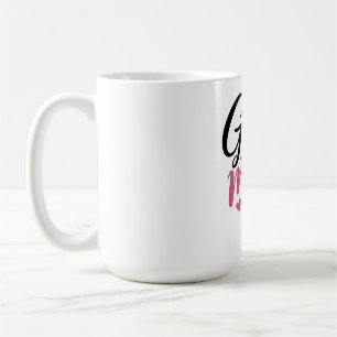 Taza De Café Corazón de Bola de Golf Rosa Caligrafía Mamá