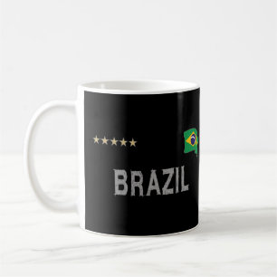 Taza De Café Corazón de camiseta de hincha de fútbol de Brasi