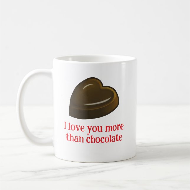Taza De Café Corazón de Chocolate Romántico (Izquierda)
