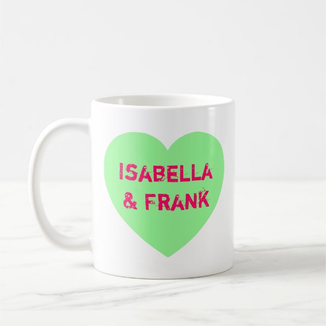 Taza De Café Corazón de Conversación Verde (Izquierda)