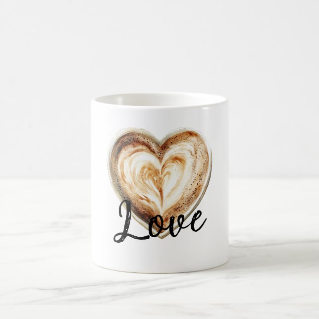 Taza De Café Corazón de Crema de Café (Centro)