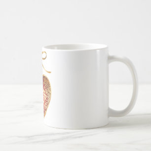 Taza De Café Corazón de Damasco Rojo