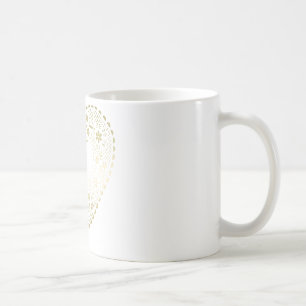 Taza De Café Corazón de encaje dorado