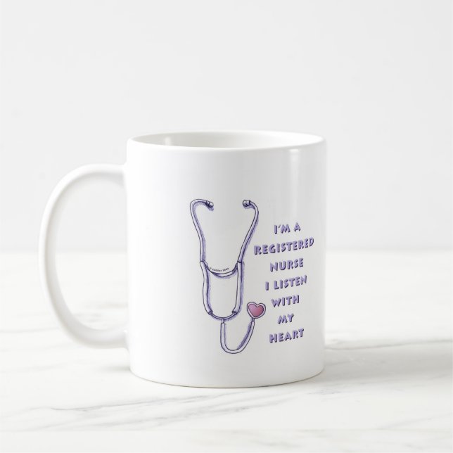 Taza De Café Corazón de enfermera registrado (Izquierda)