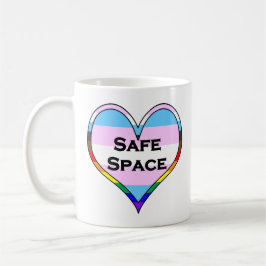 Taza De Café Corazón de espacio seguro trans.