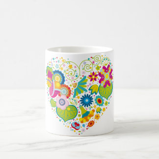 Taza De Café Corazón de flores