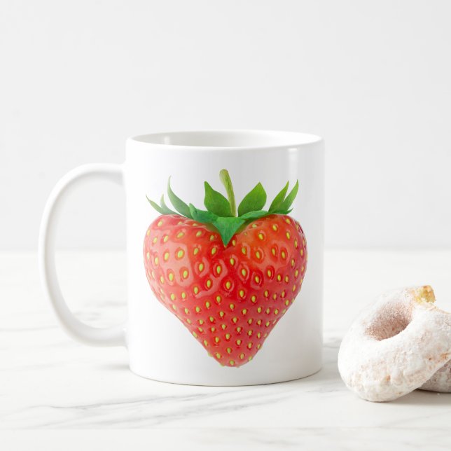 Taza De Café Corazón de fresa (Con donut)
