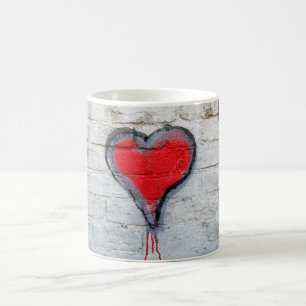 Taza De Café Corazón de graffiti rojo