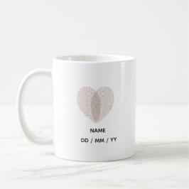 Taza De Café Corazón de huella dactilar personalizado para aniv