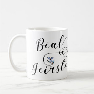 Taza De Café Corazón de la bandera de Béal Feirste, Belfast