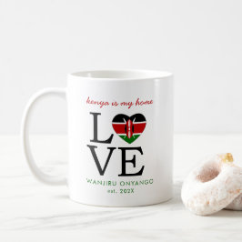 Taza De Café Corazón de la bandera de Kenia personalizado
