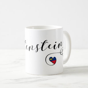 Taza De Café Corazón de la Bandera de Liechtenstein, Liechtenst