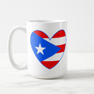 Taza De Café Corazón de la bandera de Puerto Rico