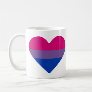 Taza De Café Corazón de la Bandera del Orgullo Bisexual