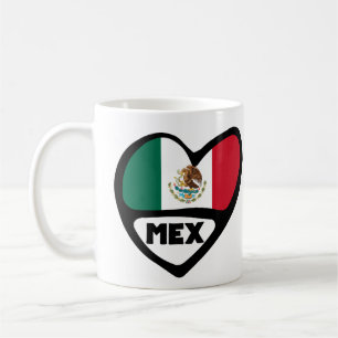 Taza De Café Corazón de la bandera del país de México, MEX