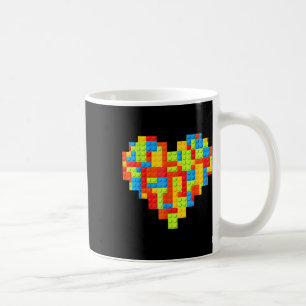 Taza De Café Corazón de la construcción de ladrillos en bloques