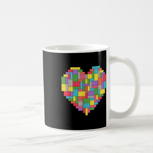 Taza De Café Corazón de la construcción de ladrillos en bloques (Derecha)