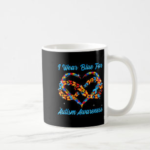 Taza De Café Corazón de mariposa uso azul para la conciencia de