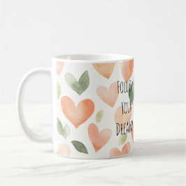 Taza De Café Corazón de Melocotón Sueños Tortuga Marina