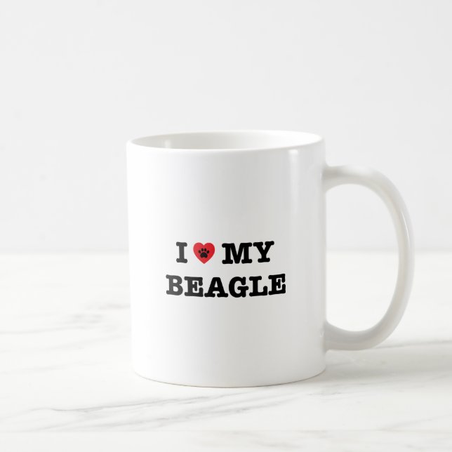 Taza De Café Corazón de mi café beagle Mug (Derecha)