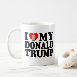 Taza De Café Corazón de mi Donald Trump 47° presidente