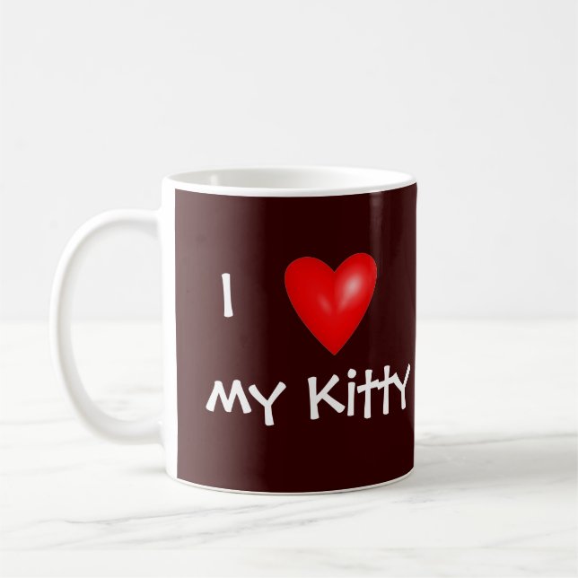 Taza De Café Corazón de mi Naranja Tabby Kitty (Izquierda)