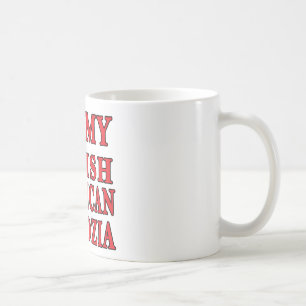 Taza De Café Corazón de mi polaco norteamericano Dziadzia