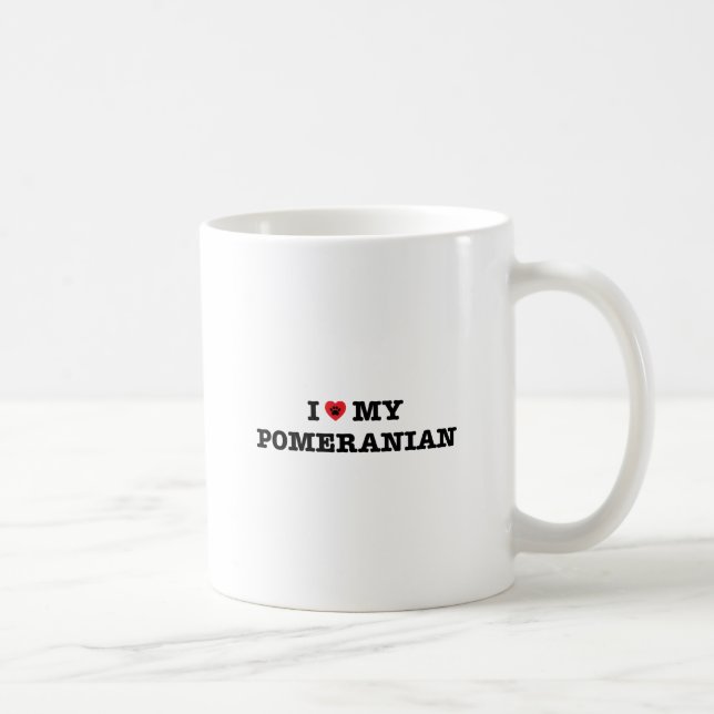 Taza De Café Corazón de mi Pomerania (Derecha)