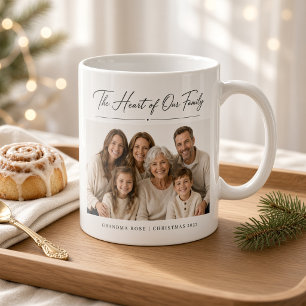 Taza De Café Corazón de Nuestra Familia Foto Personalizada de l