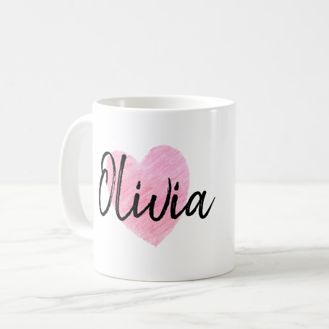 Taza De Café Corazón de Olivia (Anverso izquierdo)