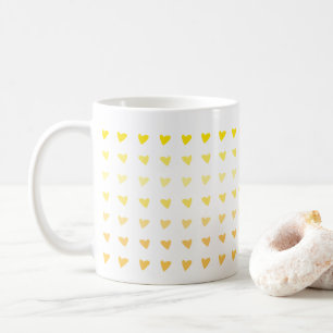 Taza De Café Corazón de Ombre Amarillo Valentines Amor Mug