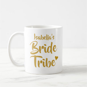 Taza De Café Corazón de oro de la tribu de novias personalizada