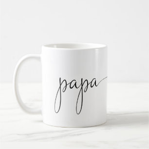 Taza De Café Corazón de Papa Script Regalo de papá Simple Per