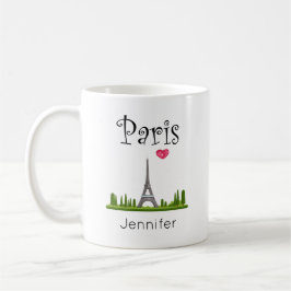 Taza De Café Corazón de París con Personalizado de la Torre Eif
