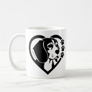 Taza De Café Corazón de Pata de Beagle