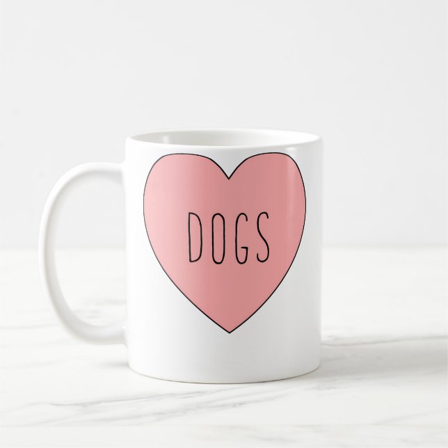 Taza De Café Corazón de Perros que Amo (Izquierda)