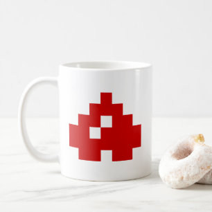 Taza De Café Corazón de píxeles al revés de 8 bits