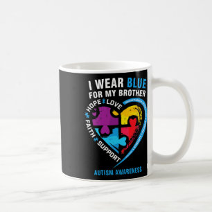 Taza De Café Corazón De Rompecabezas Que Usé Azul Para Mi Herma