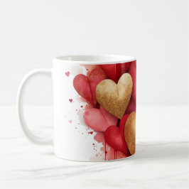 Taza De Café Corazón de San Valentín acuarela
