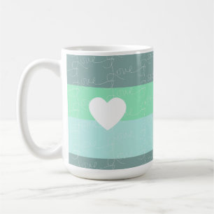 Taza De Café Corazón de San Valentín Dibujado a Mano Amor Azul 