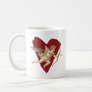 Taza De Café Corazón de vino rojo romántico ángel arco y flecha