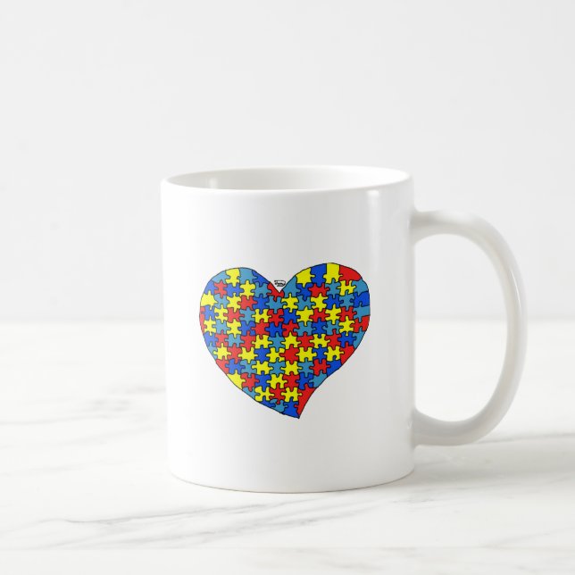 Taza De Café Corazón del autismo (Derecha)